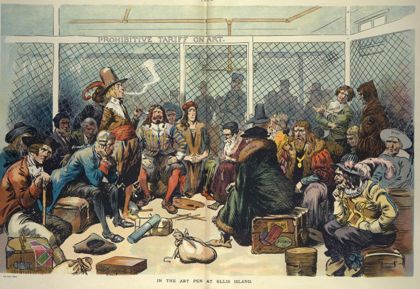 In the Art Pen at Ellis Island (1908)